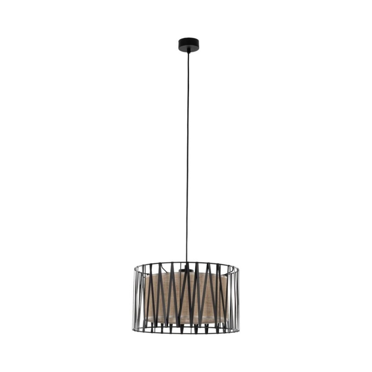 Lampa wisząca TK Lighting HARMONY NATURE 4562 czarno-brązowa E27 jutowy klosz 40 cm regulowana do salonu i jadalni