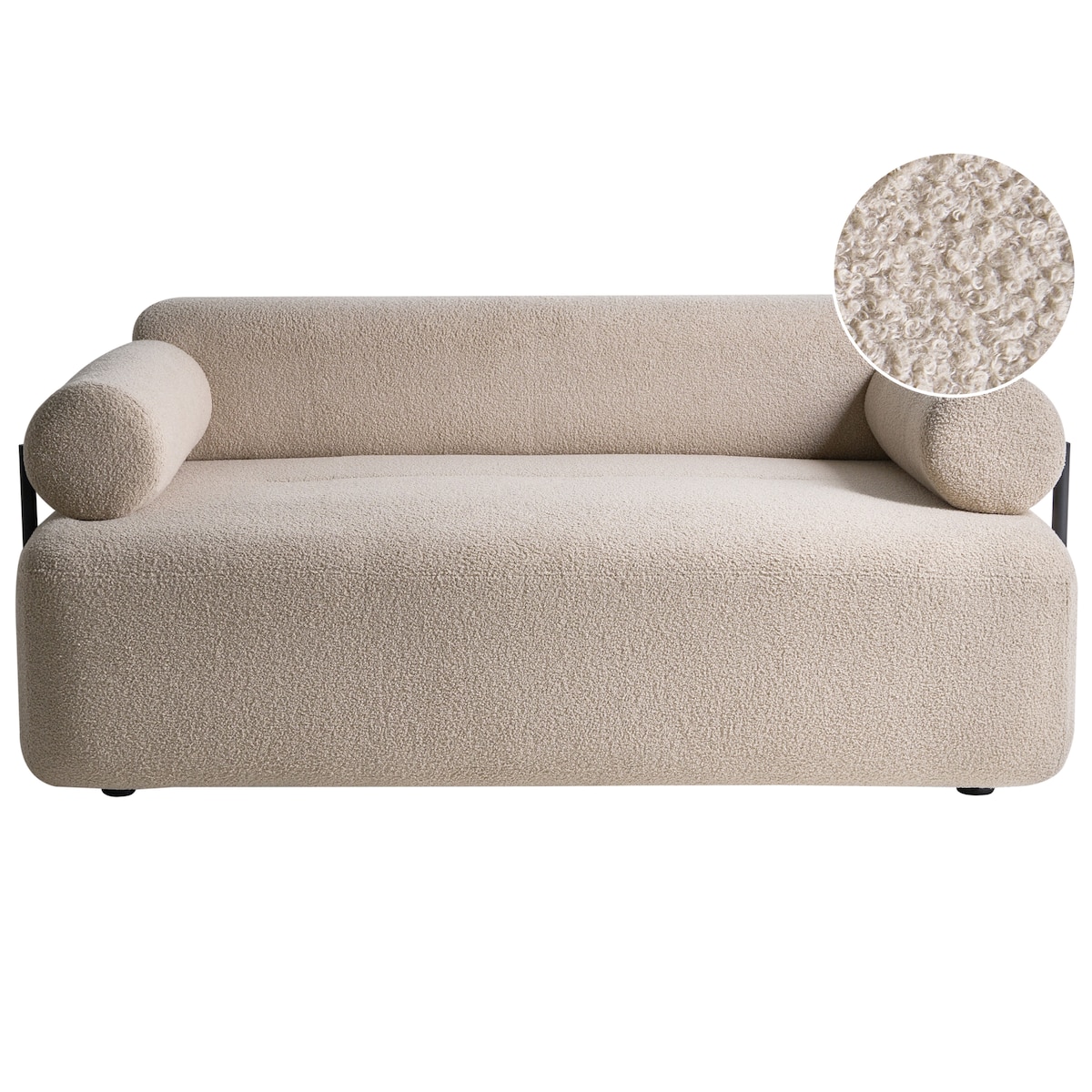 Sofa dla 2 osób ELVA Boucle Beżowy