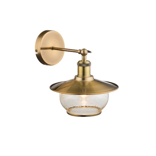 Kinkiet LAMPA ścienna 69030W Globo szklana OPRAWA vintage kula ball brąz antyczny przezroczysty