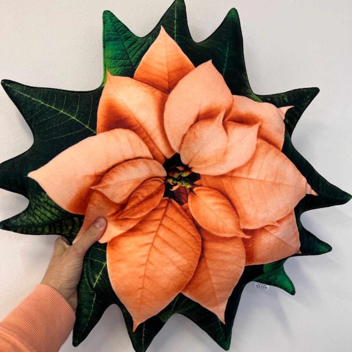 Poduszka duża Gwiazda Betlejemska herbaciana Poinsencja