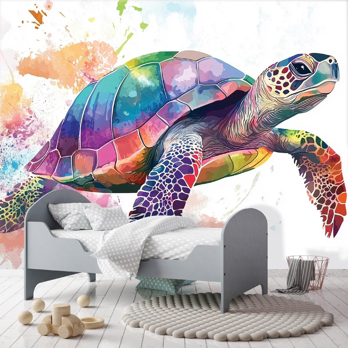 Fototapeta Dla Dzieci Na Flizelinie Żółw Akwarela Kolorowy 400x280