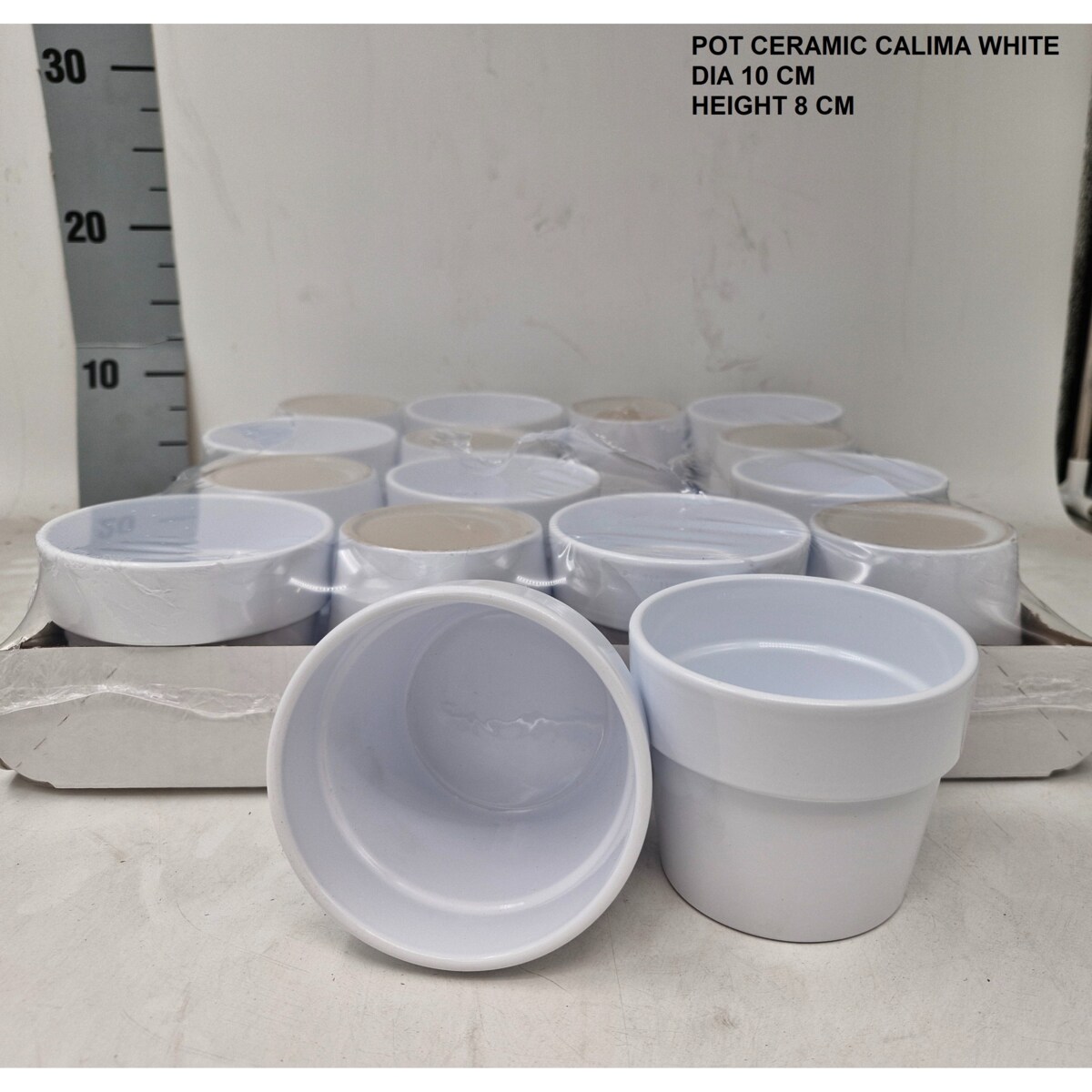 Doniczka Ceramiczna Calima White Średnica: 10 cm | Wysokość: 8 cm