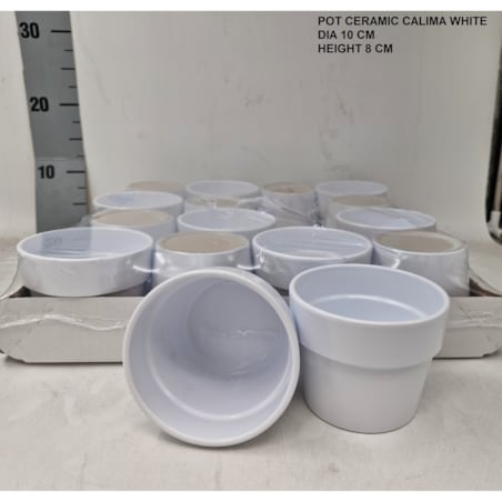 Doniczka Ceramiczna Calima White Średnica: 10 cm | Wysokość: 8 cm