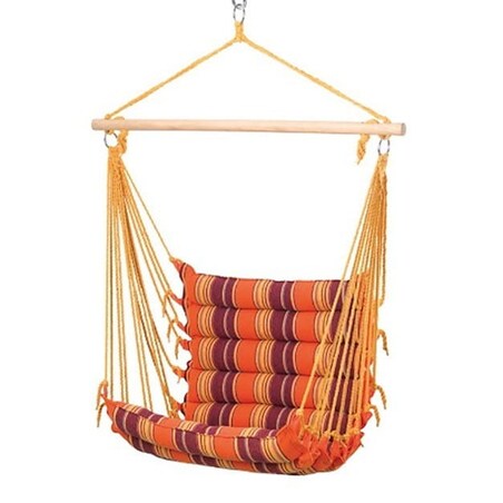 Fotel hamakowy z belką i poduszkami pomarańczowy hamak