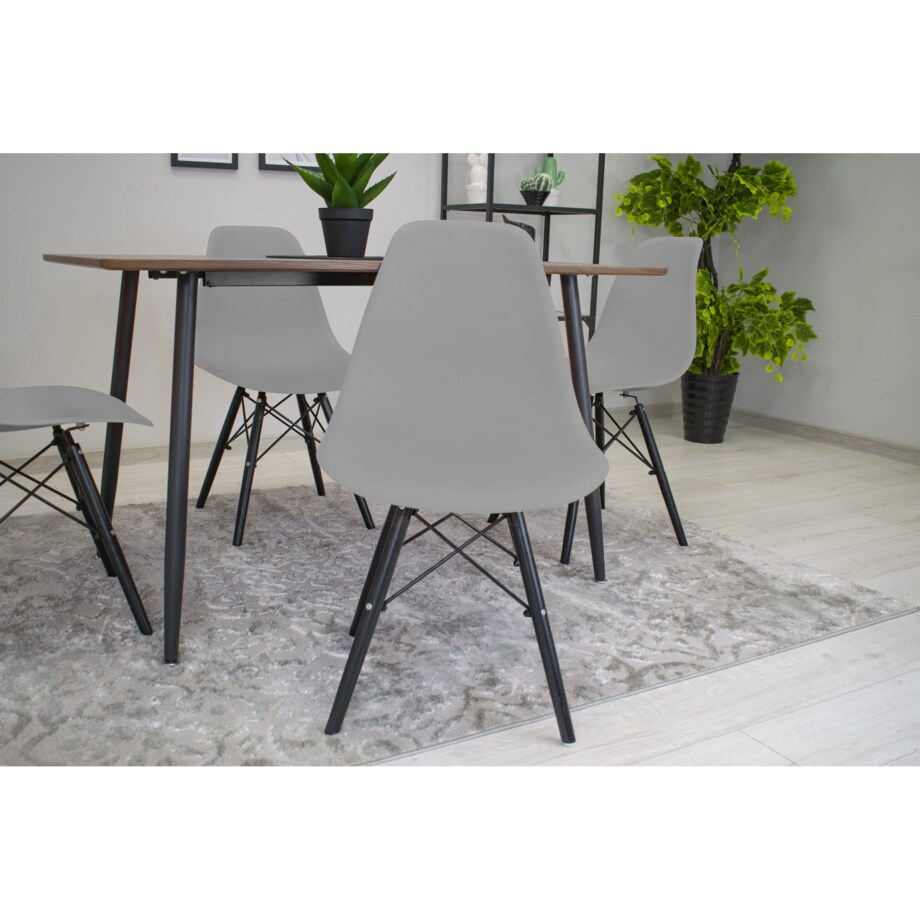 Krzesło Do Jadalni Kuchni Salonu Osaka Szare / Nogi Czarne X 2