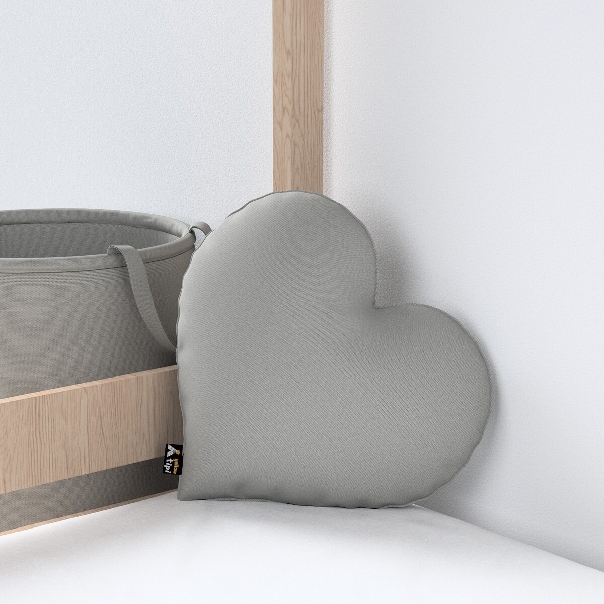 Poduszka Heart of Love, szary, 45x15x45cm, Happiness