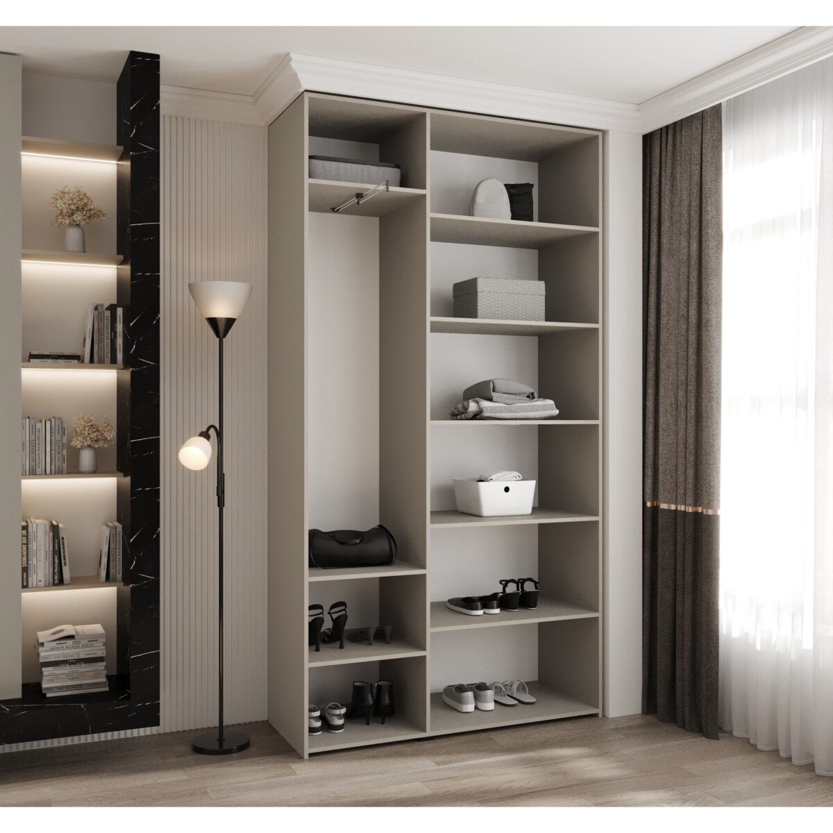 Szafa trzydrzwiowa Como 3 130 gł.40 kaszmir+czarny