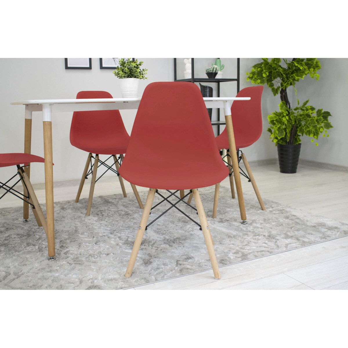 Krzesło Do Jadalni Kuchni Salonu Osaka Cynober / Nogi Naturalne X 4