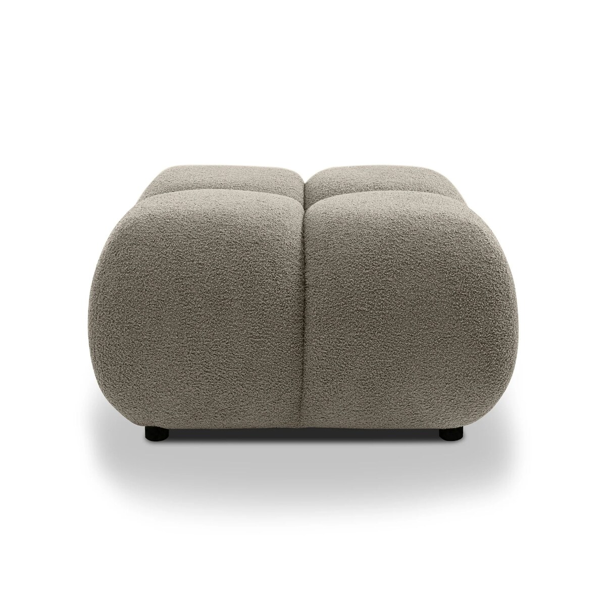 Pufa poczwórna PALIA - IV bouclé 43,5x72x72 brązowoszara