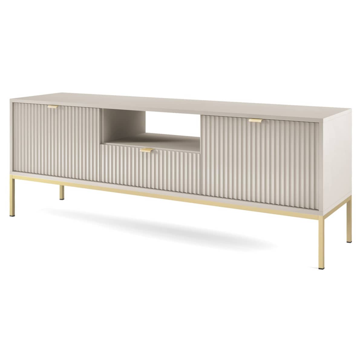 Szafka rtv do salonu NEW - kaszmirowa + st. złoty