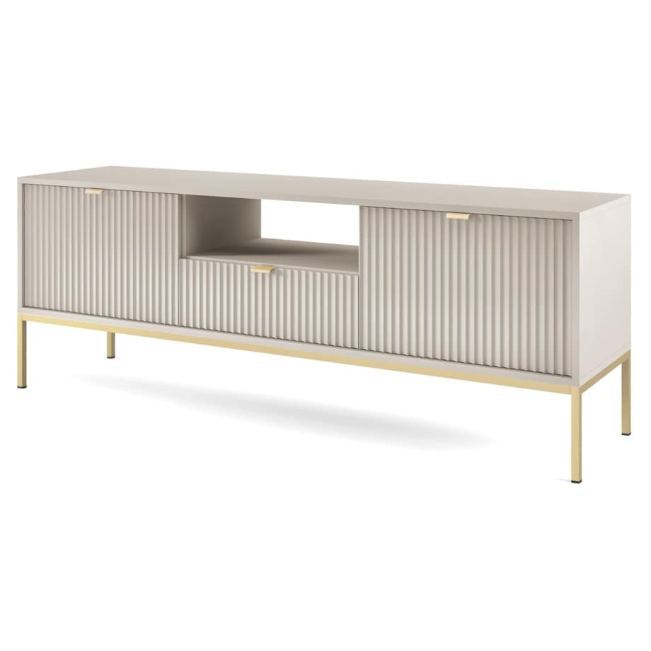 Szafka rtv do salonu NEW - kaszmirowa + st. złoty