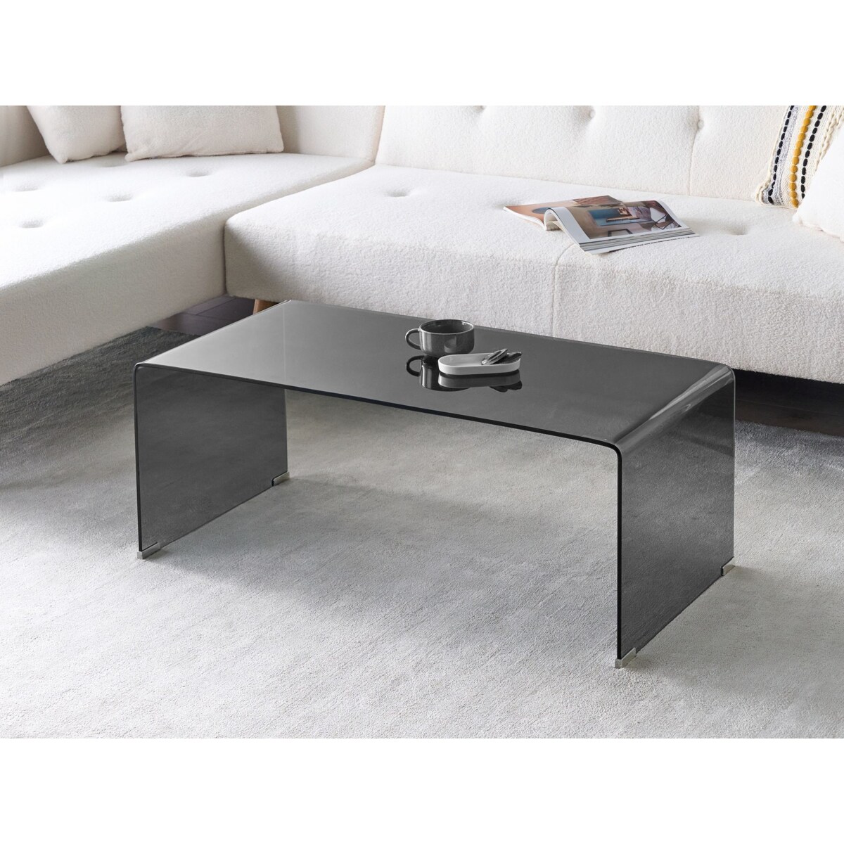 Stolik kawowy KENDALL Szkło Czarny