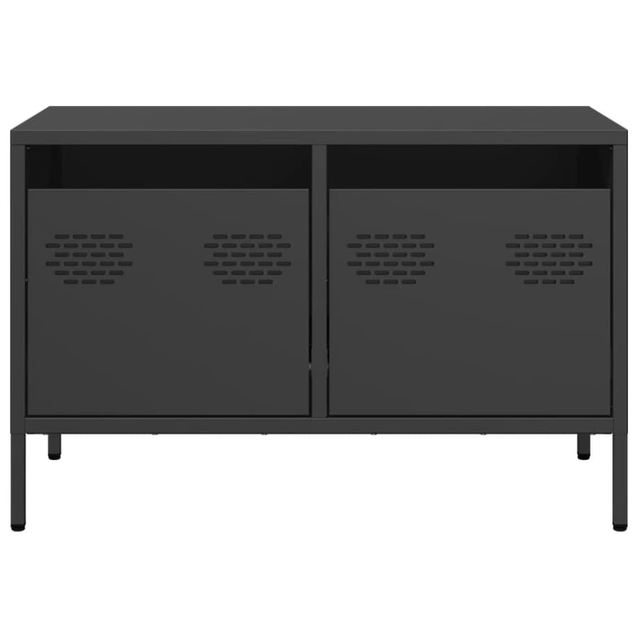 vidaXL Szafka RTV, czarna, 68x39x43,5 cm, stal walcowana na zimno