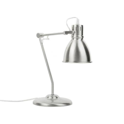 Lampa biurkowa regulowana metalowa srebrna MONSAN