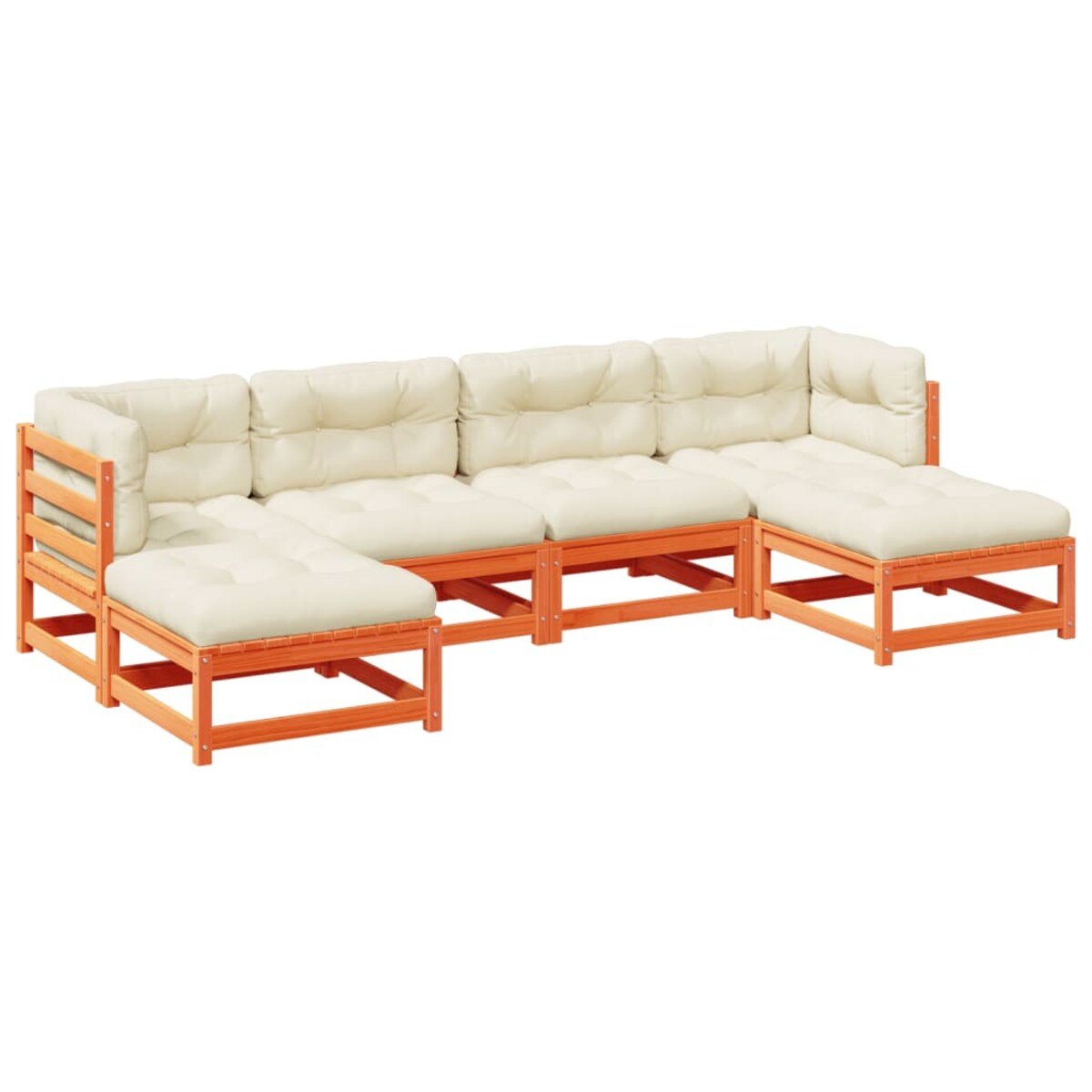 vidaXL 6-cz., ogrodowy zestaw wypoczynkowy z poduszkami, woskowy brąz