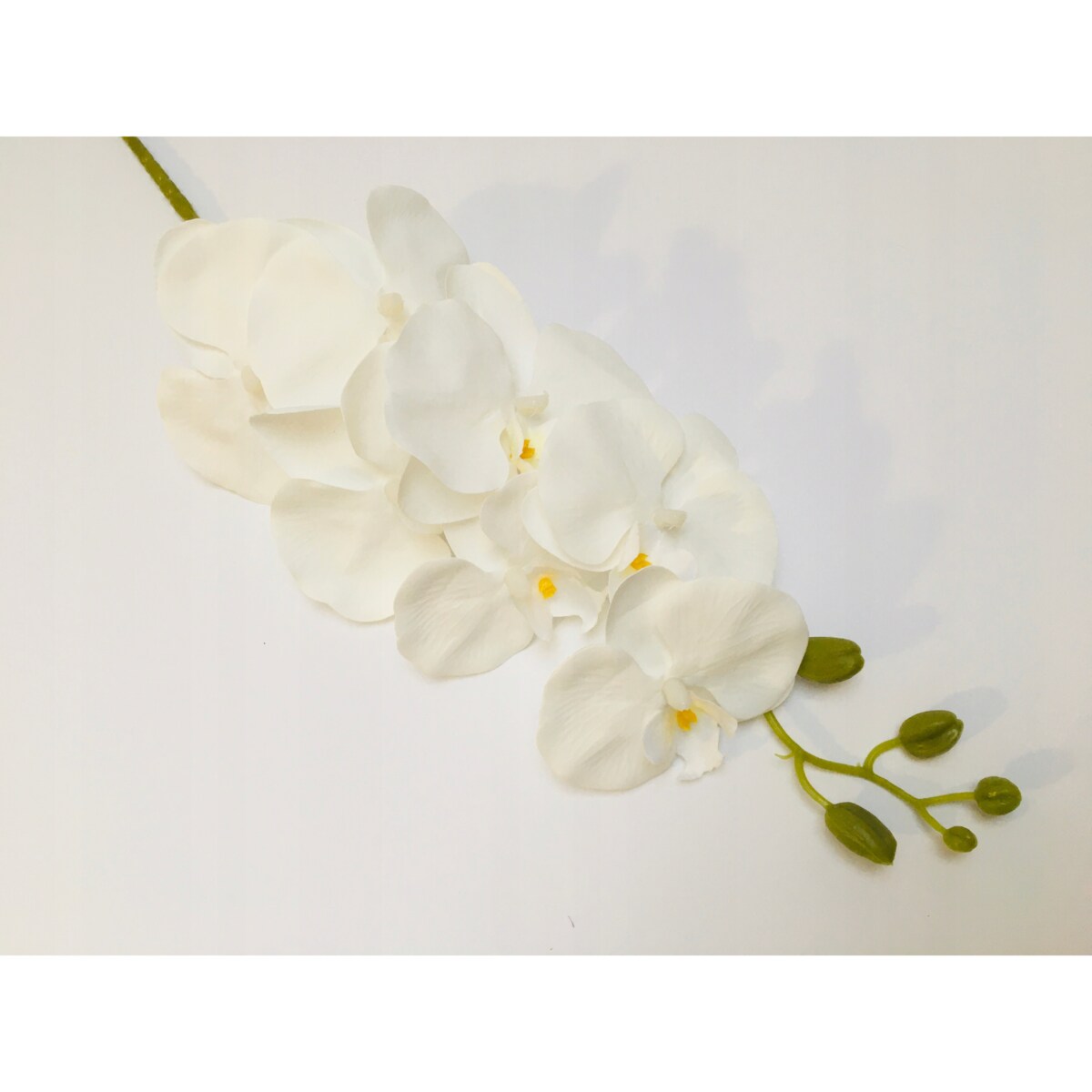 BIAŁY GUMOWANY STORCZYK NA ŁODYDZE piękny na dekoracje wazonu bukietu ślub