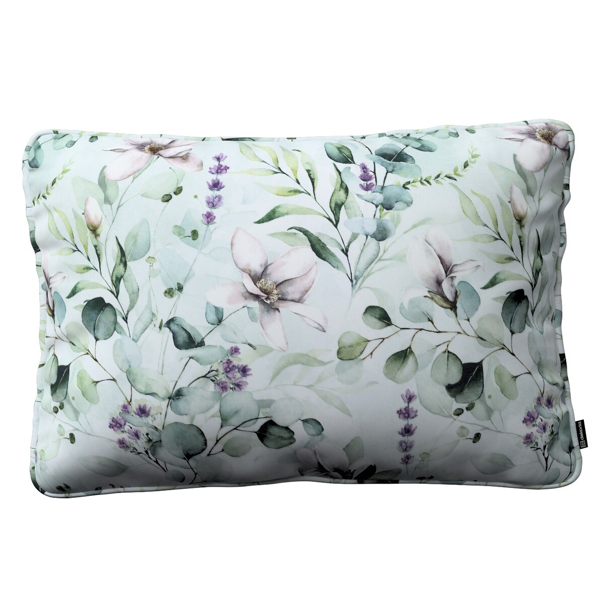 Poszewka Gabi na poduszkę prostokątna 60x40 magnolie na miętowym tle