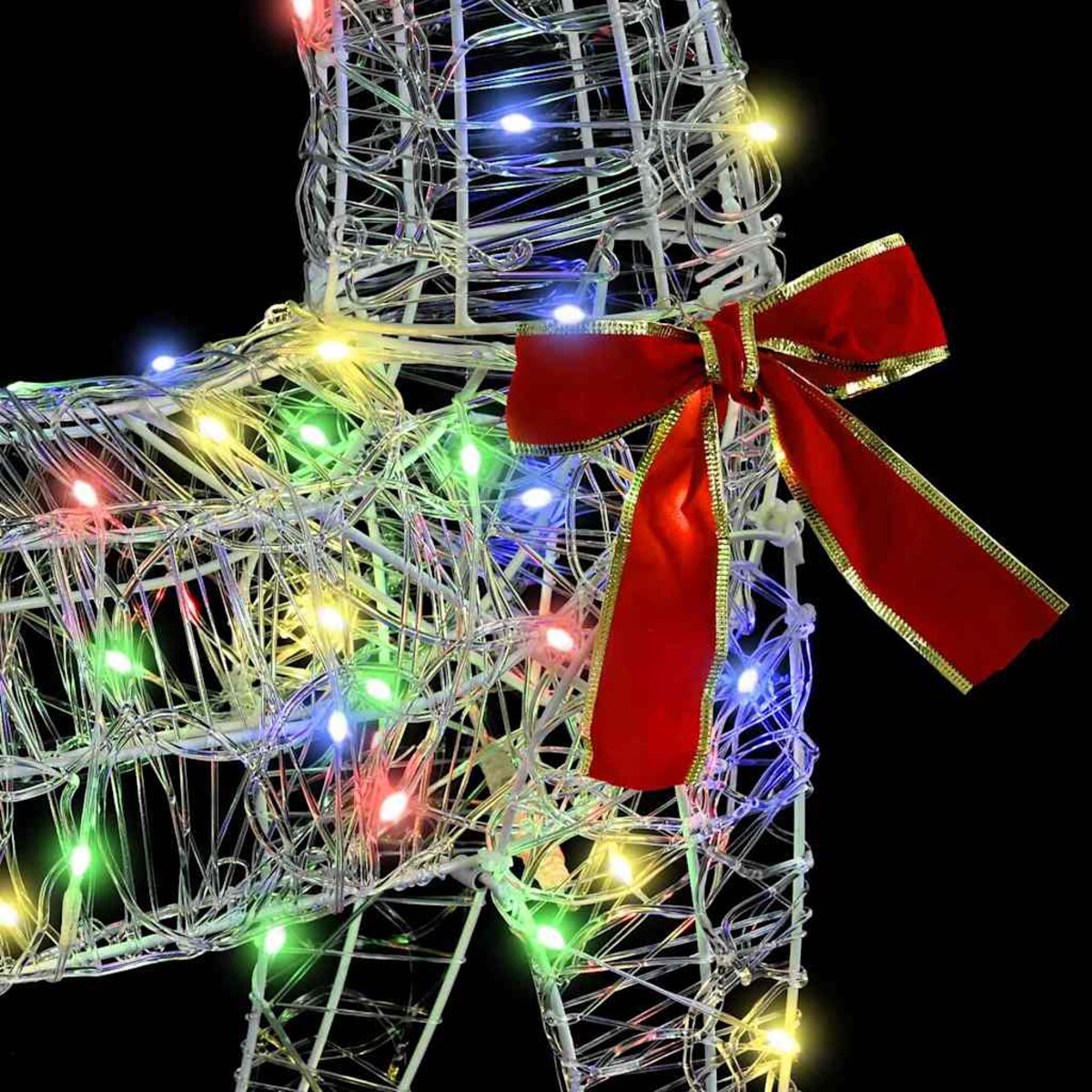 vidaXL Renifer ciągnący sanie kolorowy 70 x 26 x 128,5 cm Akryl