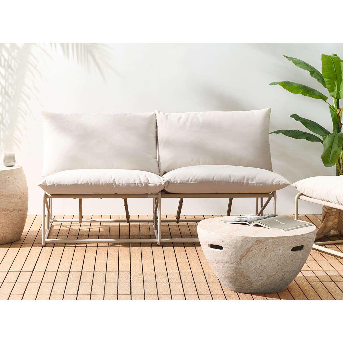 Zestaw ogrodowy dla 4 osób PICO Metal Jasnobeżowy