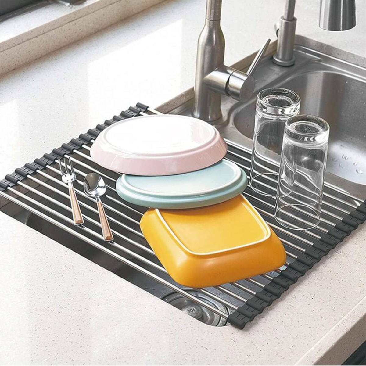 Suszarka ociekacz kratka stalowa na zlewozmywak 45x32cm KINGHOFF