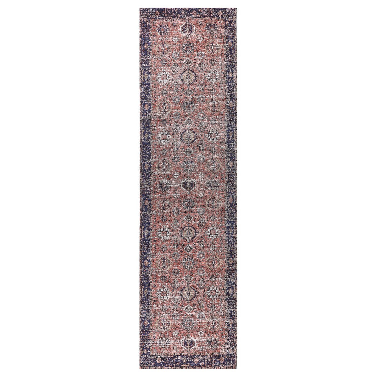 Dywan bawełniany 80 x 300 cm czerwono-niebieski KURIN