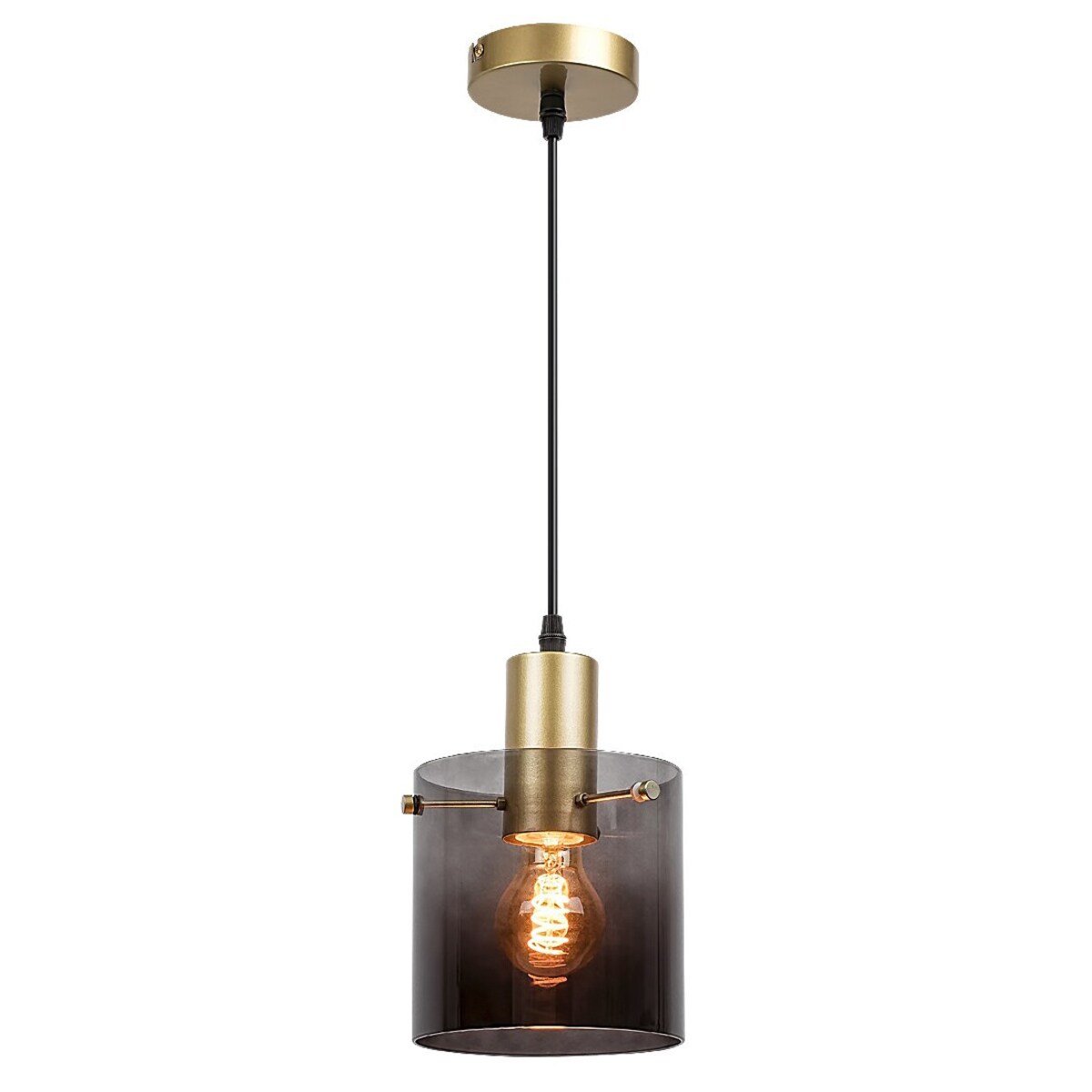 LAMPA wisząca DONATI 5222 Rabalux szklana OPRAWA okrągły zwis przydymiony złoty