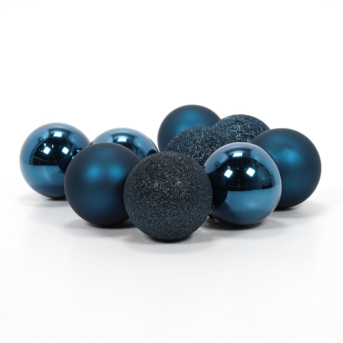 Szklane bombki świąteczne Ø
 8 cm, 16 szt., niebieskie