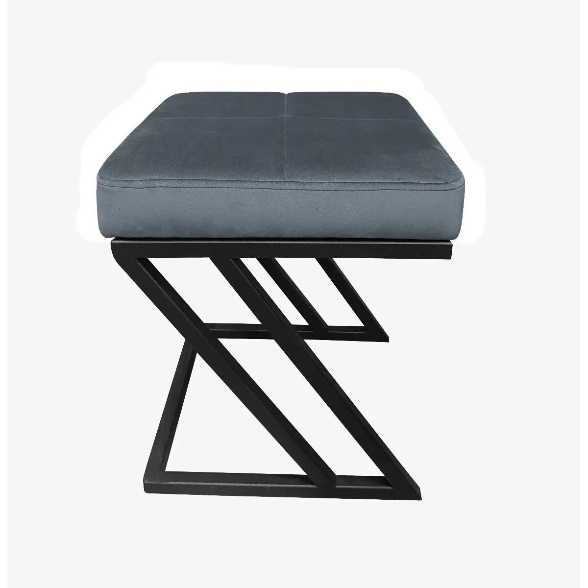 Pufa ZAZU BL VELVET ciemnoszara