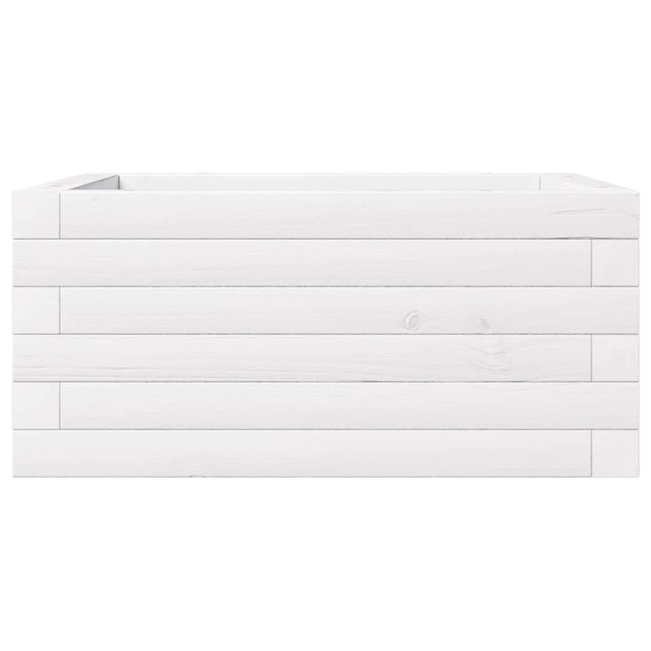 vidaXL Donica ogrodowa, biała, 50x50x23 cm, lite drewno sosnowe