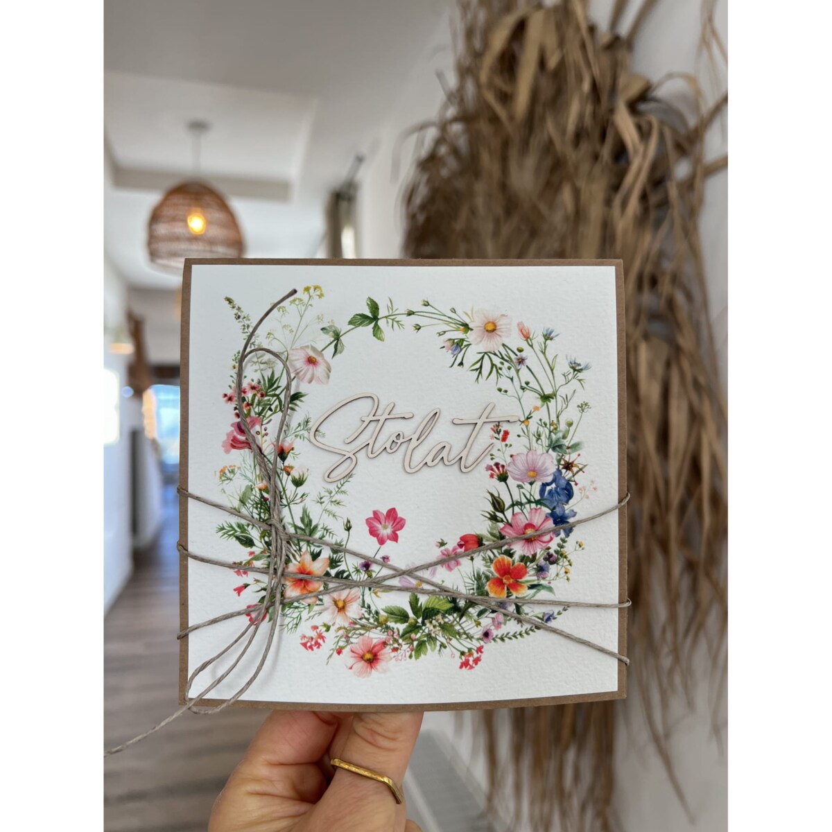 Kartka ręcznie robiona - urodzinowa w dniu urodzin życzenia urodzinowe Sto lat