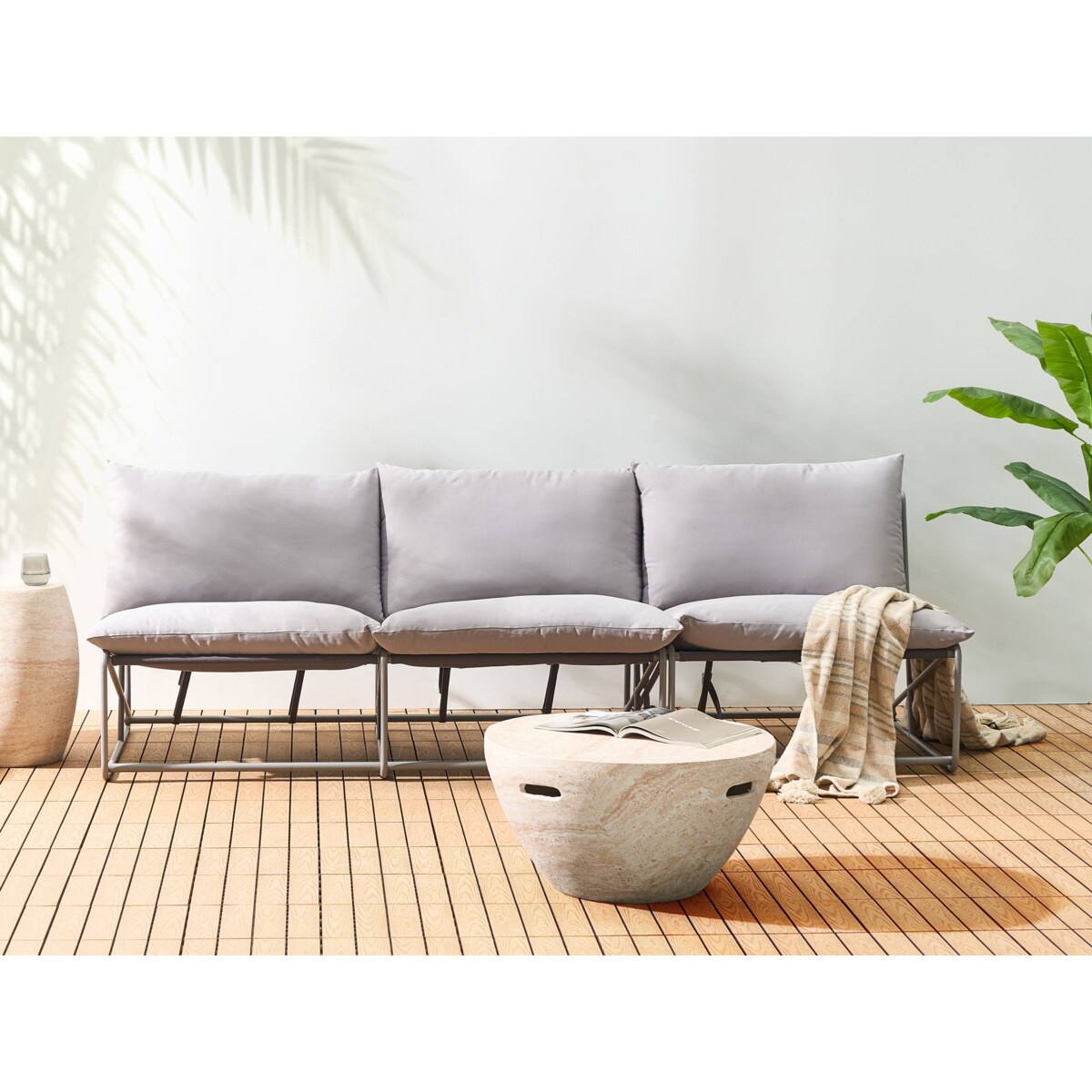 Zestaw ogrodowy dla 3 osób PICO Metal Szary