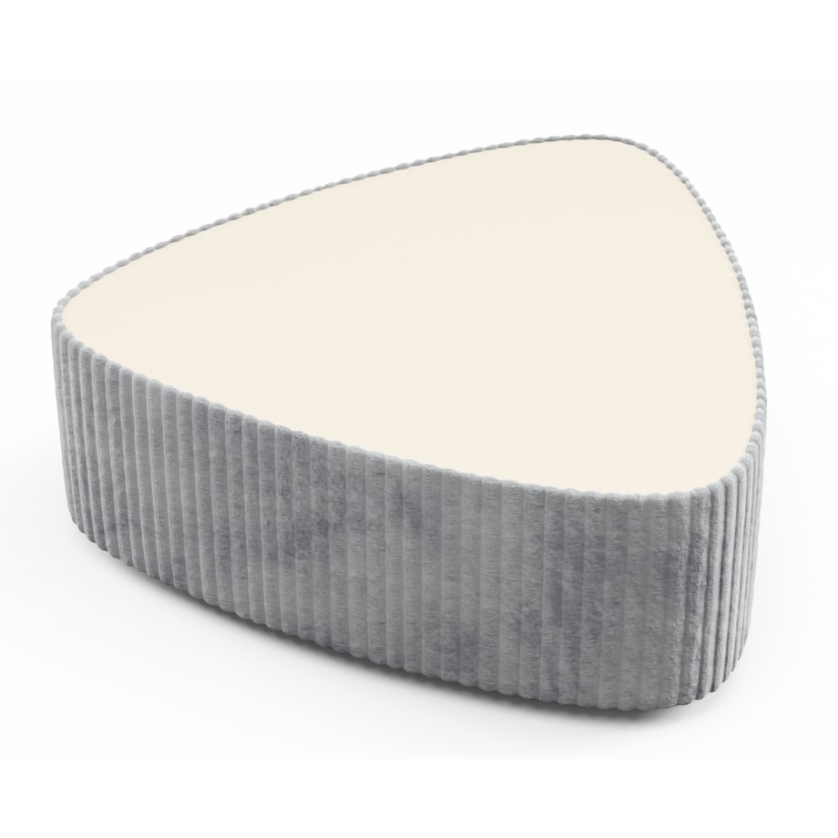 Stolik kawowy tapicerowany MIJA w tkaninie Tilia, jasno-szary