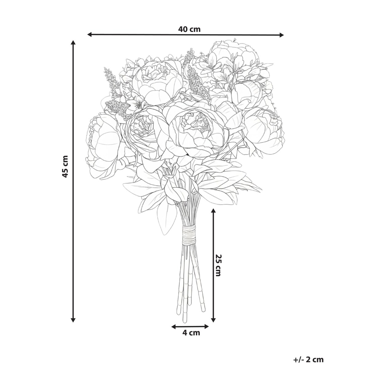 Bukiet sztucznych kwiatów RAPOSA 45 cm Pastelowy róż