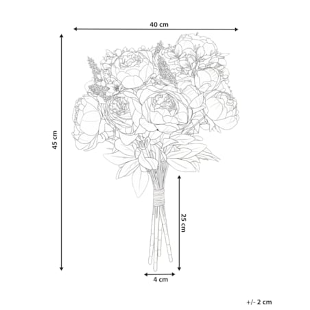 Bukiet sztucznych kwiatów RAPOSA 45 cm Pastelowy róż