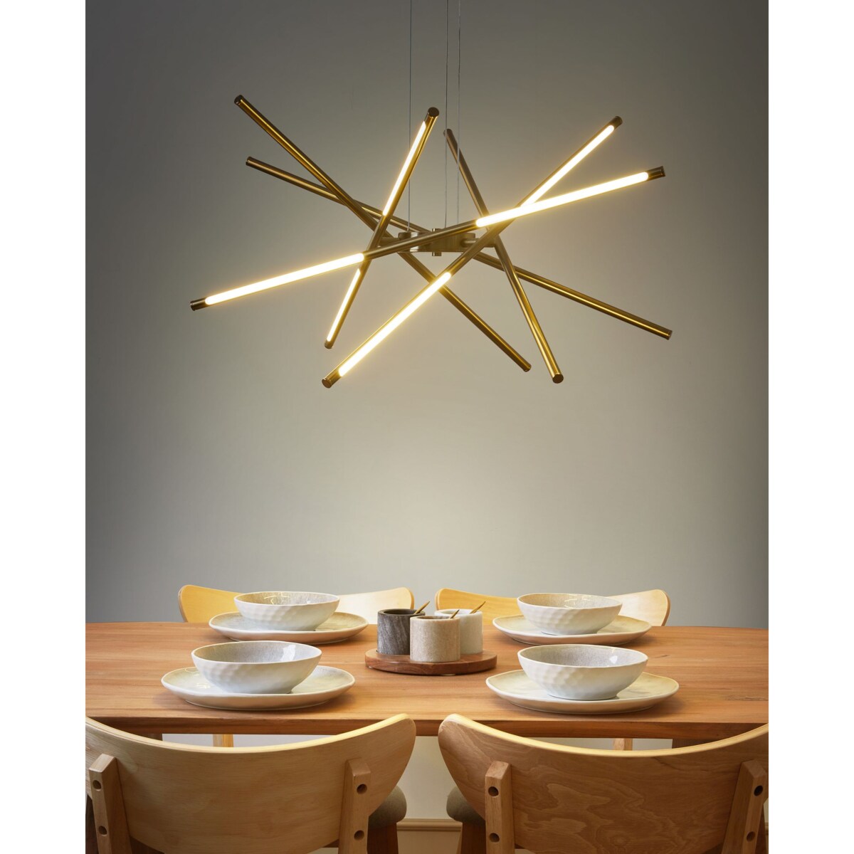 Lampa wisząca LED metalowa złota PALUN