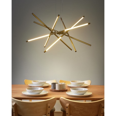 Lampa wisząca LED metalowa złota PALUN