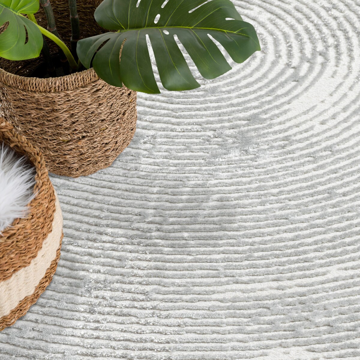 Dywan strukturalny vintage abstraktcja Antique 4810 Szary 200x290