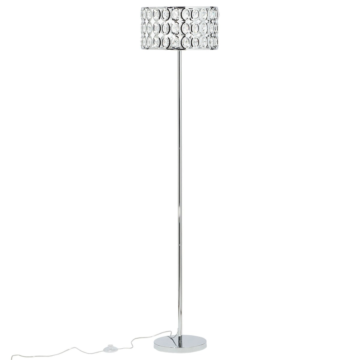 Lampa podłogowa TENNA Kryształ Srebrny