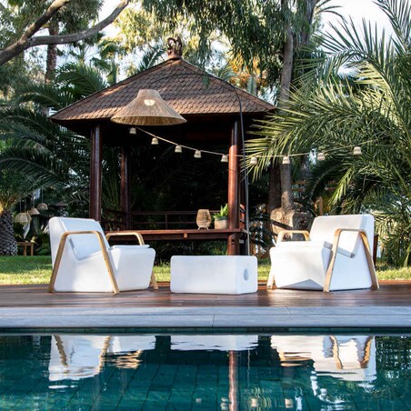 Koszykowa podłogowa lampa Niza LUMNIZ230BXWLNW King Home LED 9W 2700K IP54 brązowa