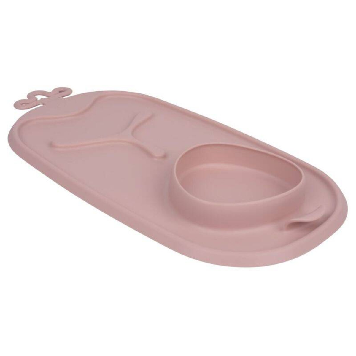 Zwijana mata BLW do nauki samodzielnego jedzenia dla dzieci różowa roll + go, b.box