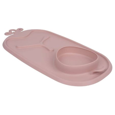 Zwijana mata BLW do nauki samodzielnego jedzenia dla dzieci różowa roll + go, b.box