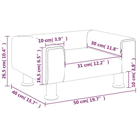 vidaXL Sofa dla dzieci, brązowa, 50x40x26,5 cm, aksamitna