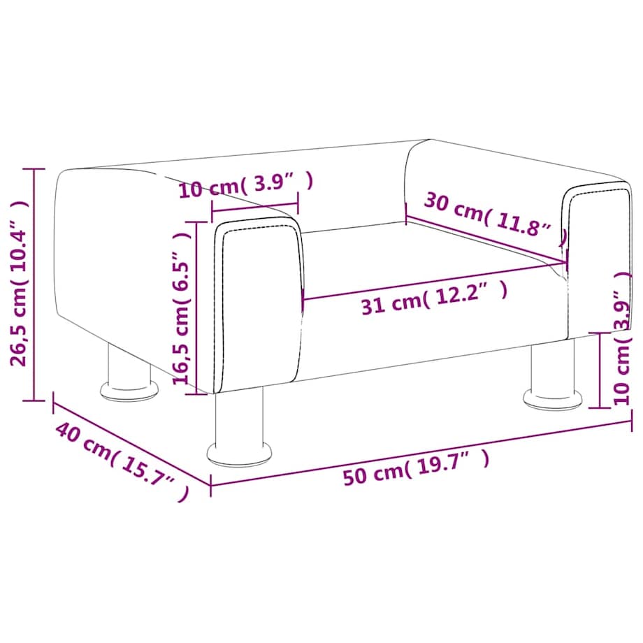 vidaXL Sofa dla dzieci, brązowa, 50x40x26,5 cm, aksamitna