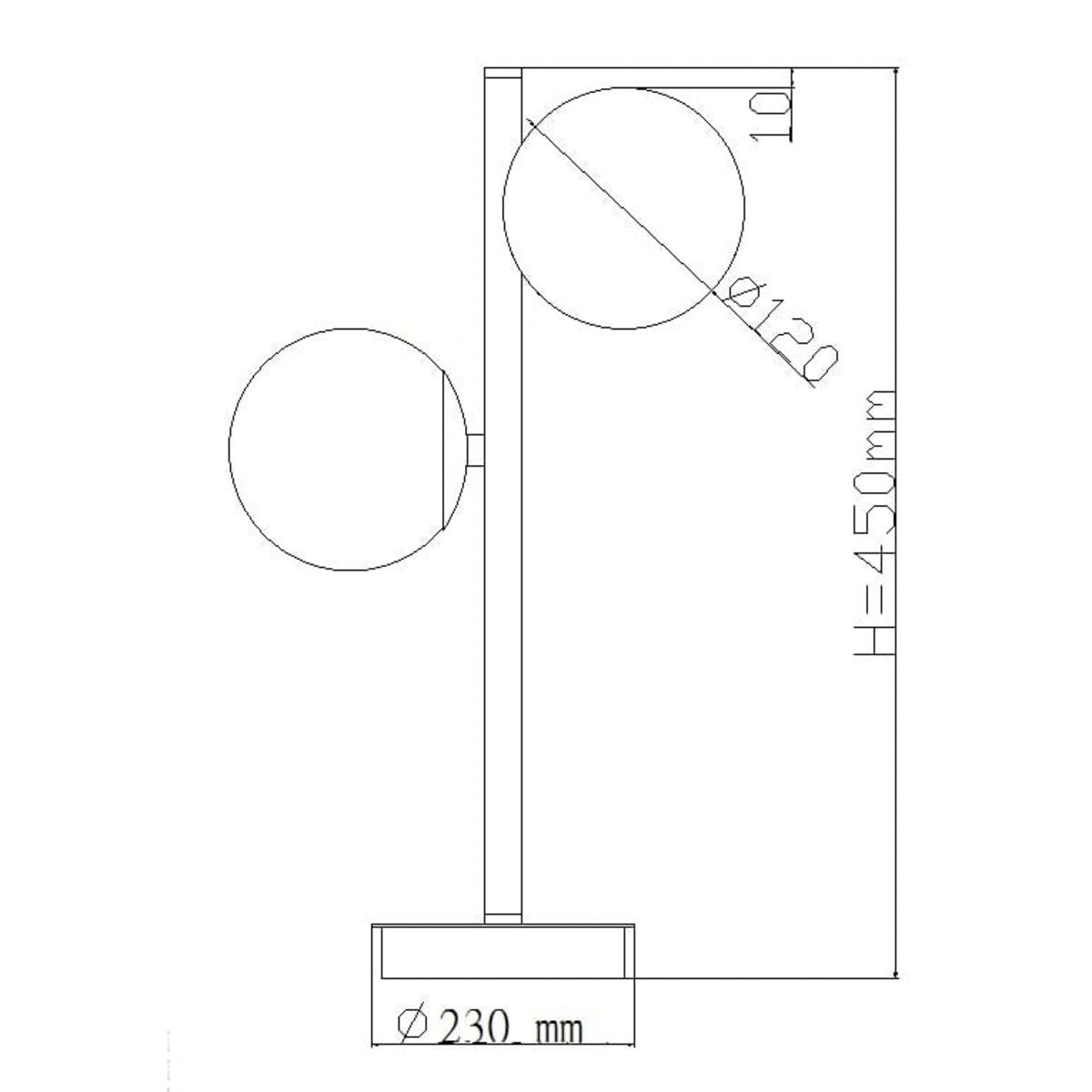 Lampka biurkowa złota Dorado LP-002/2T Light Prestige szklane mleczne bańki
