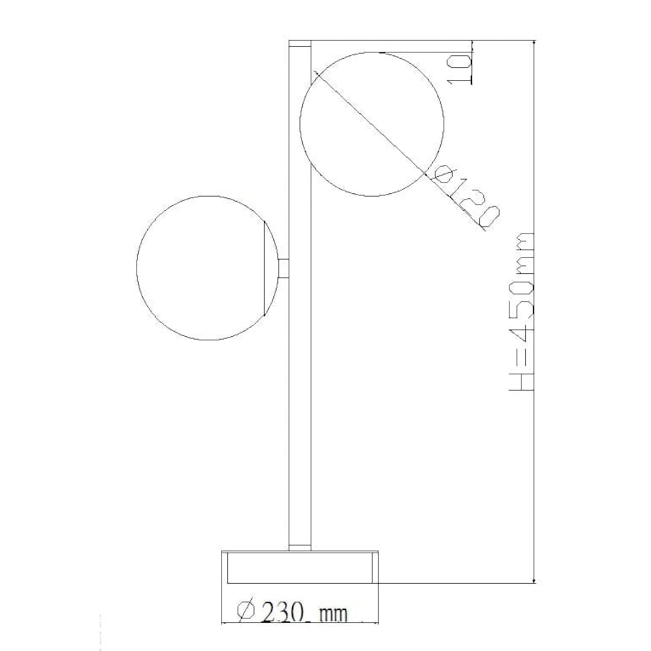 Lampka biurkowa złota Dorado LP-002/2T Light Prestige szklane mleczne bańki
