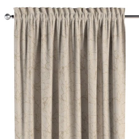 Zasłona na kanale z grzywką 1 szt. 130x260 marmurkowy złoty wzór na tle ecru