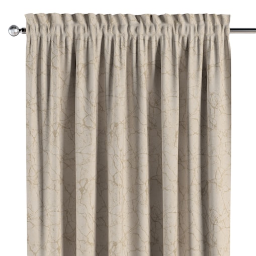 Zasłona na kanale z grzywką 1 szt. 130x260 marmurkowy złoty wzór na tle ecru