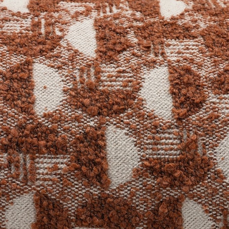 Fotel obrotowy 70x88x88 cm ORVIETTA bouclé z geometrycznym wzorem