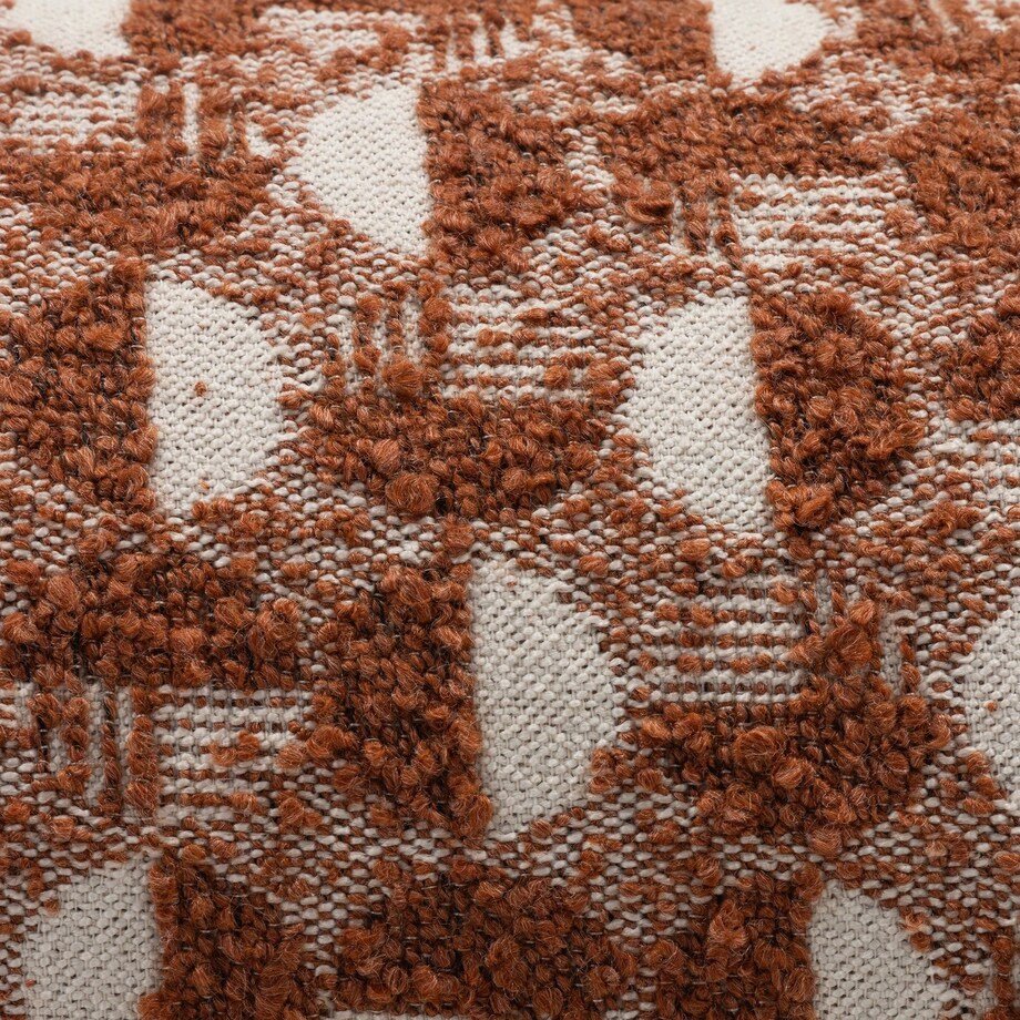 Fotel obrotowy 70x88x88 cm ORVIETTA bouclé z geometrycznym wzorem