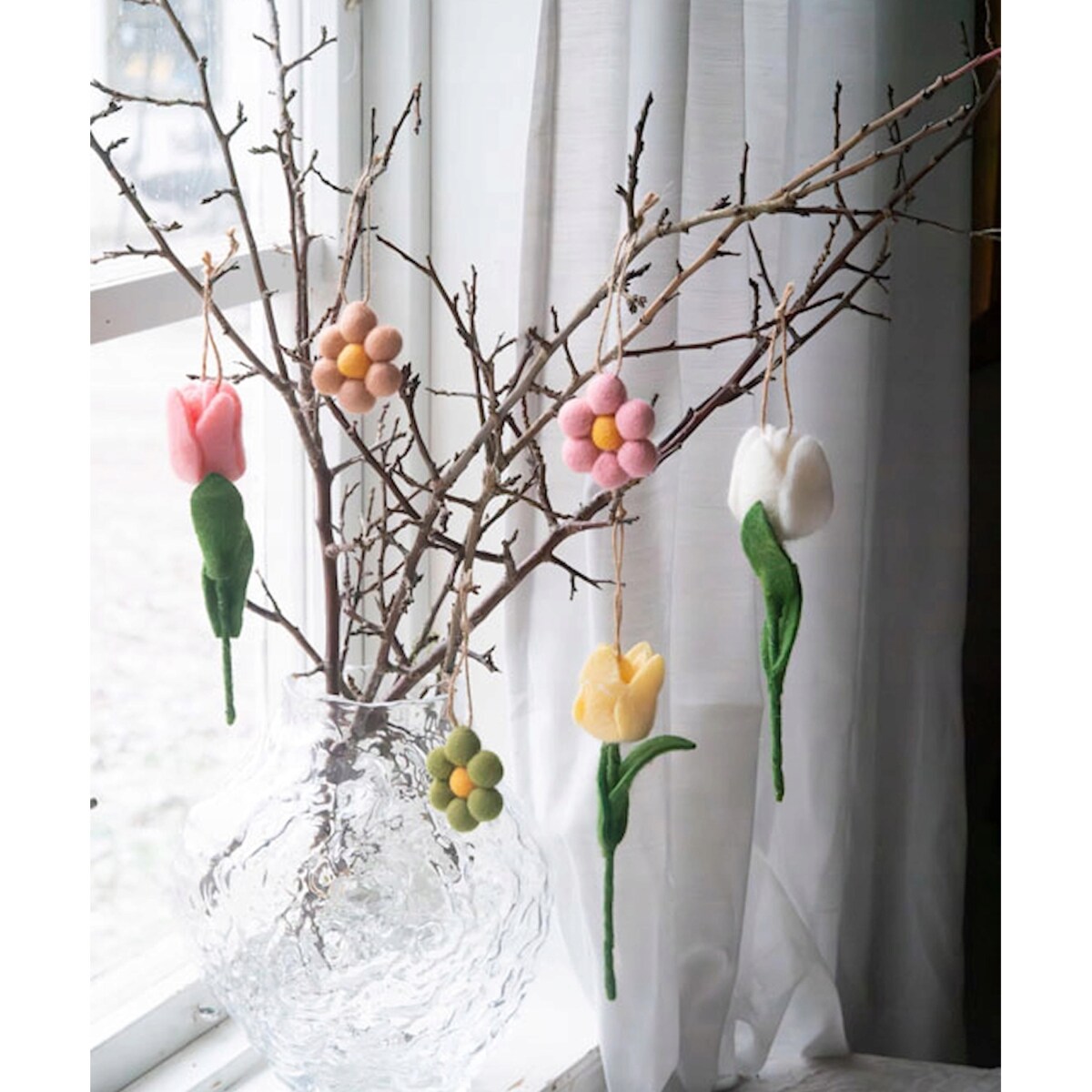 ZAWIESZKA WIELKANOCNA KWIAT TULIPAN DEKORACJA OZDOBA NA WIELKANOC PREZENT